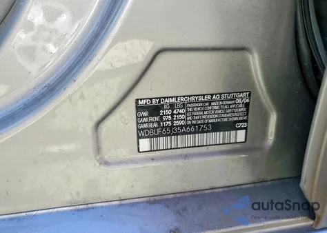 2005 Mercedes-Benz E 320 from USA, damaged, VIN WDBUF65J35A661753